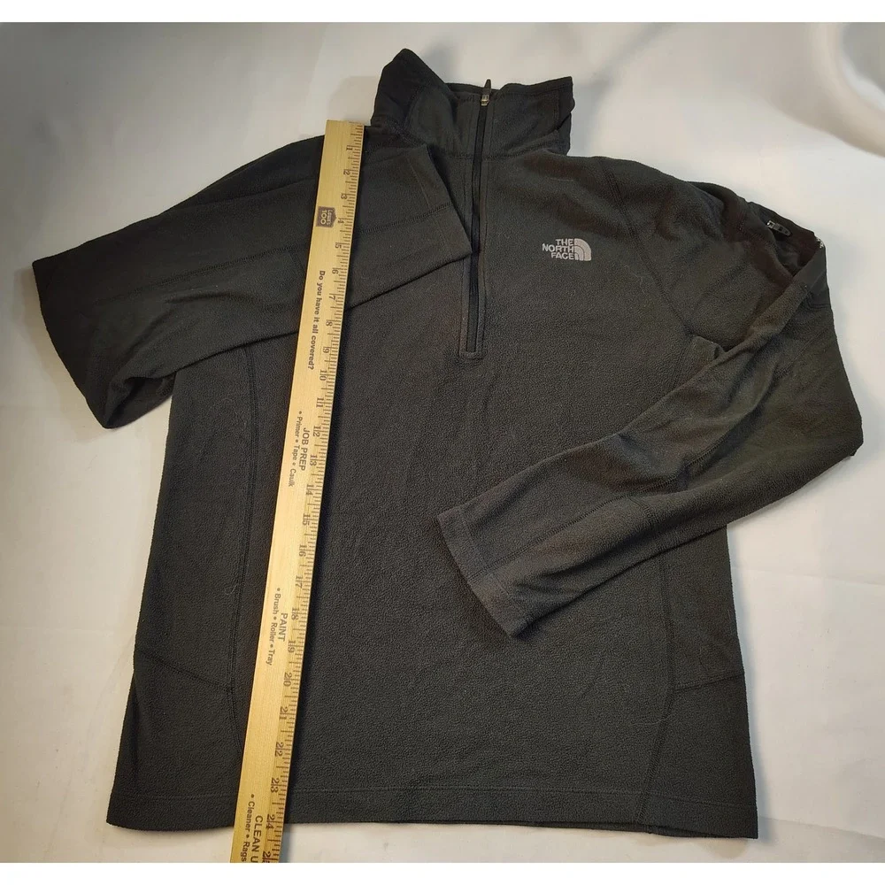 The North Face Mens Sz S FlashDry Quarter Zip Fleece Pullover Gorpcore Black Top